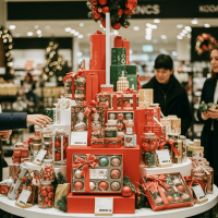 Votre t�te de gondole pour No�l en magasin