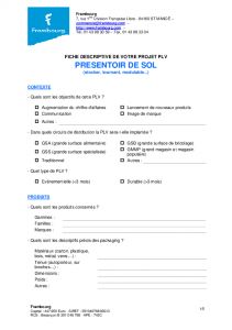 Cahier des charges PRESENTOIR DE SOL
