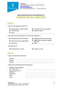 Cahier des charges pour pr�sentoir de comptoir