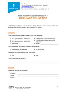 Cahier des charges pour habillage de linaire