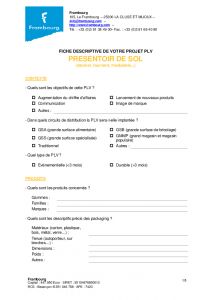 Cahier des charges pour prsentoir de sol