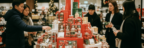 Votre t�te de gondole pour No�l en magasin