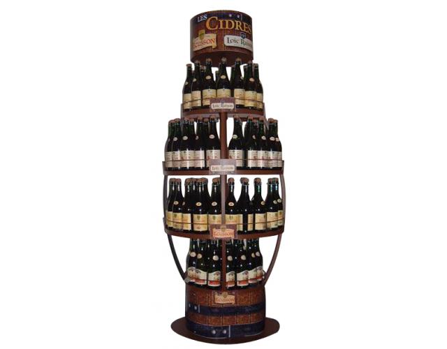 Stockeur de bouteilles de cidre en tte de gondole