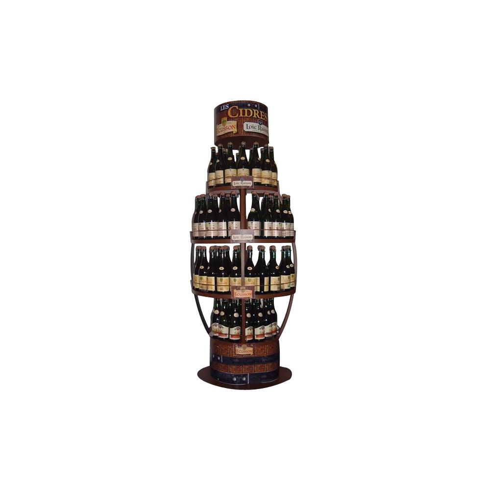 Stockeur de bouteilles de cidre en tte de gondole