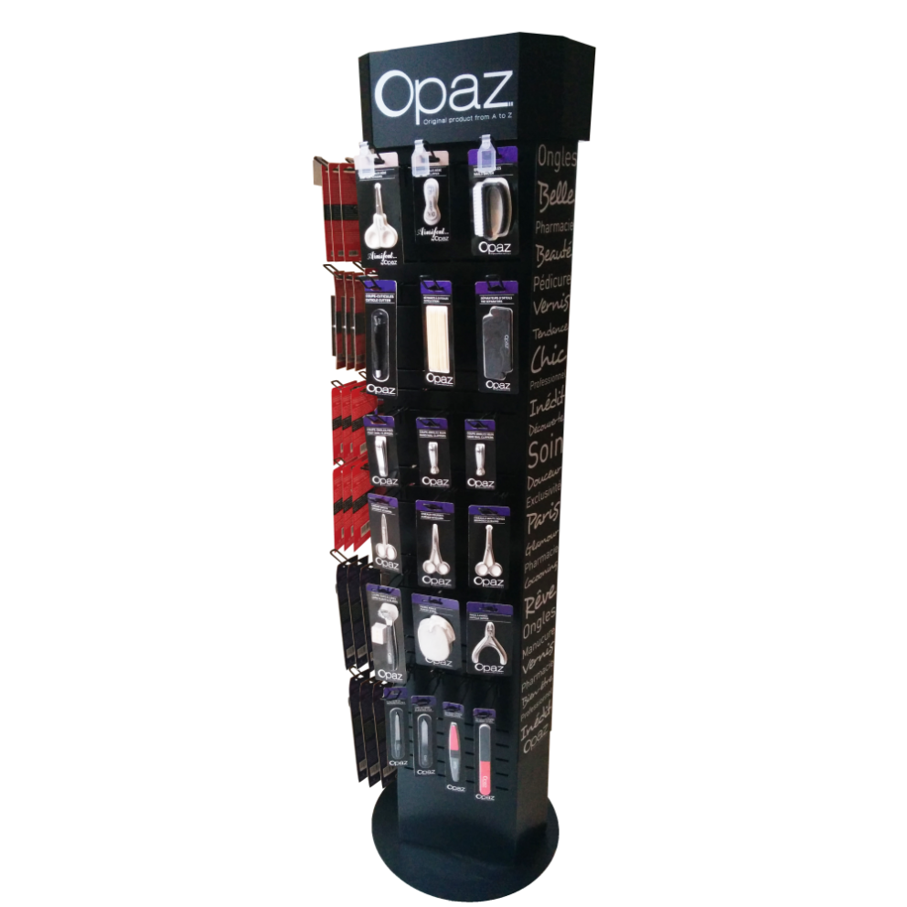 Un meuble PLV pour coutellerie et vernis  ongles